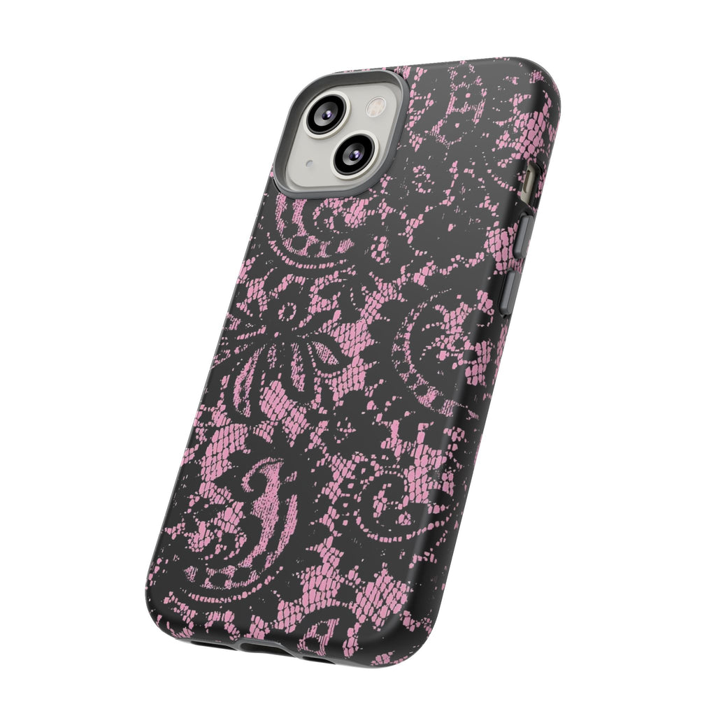 Pink Lace Pattern Tough Phone Case