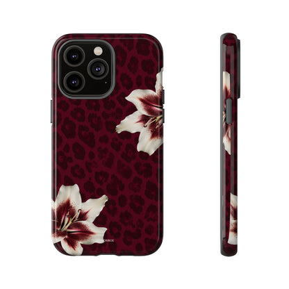 Burgundy Lily Leopard Tough Case