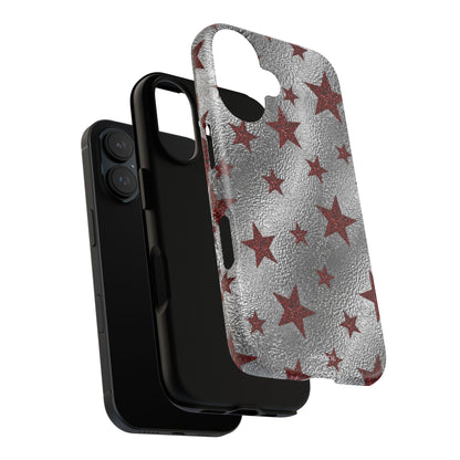 Silver Red Starry Tough Case