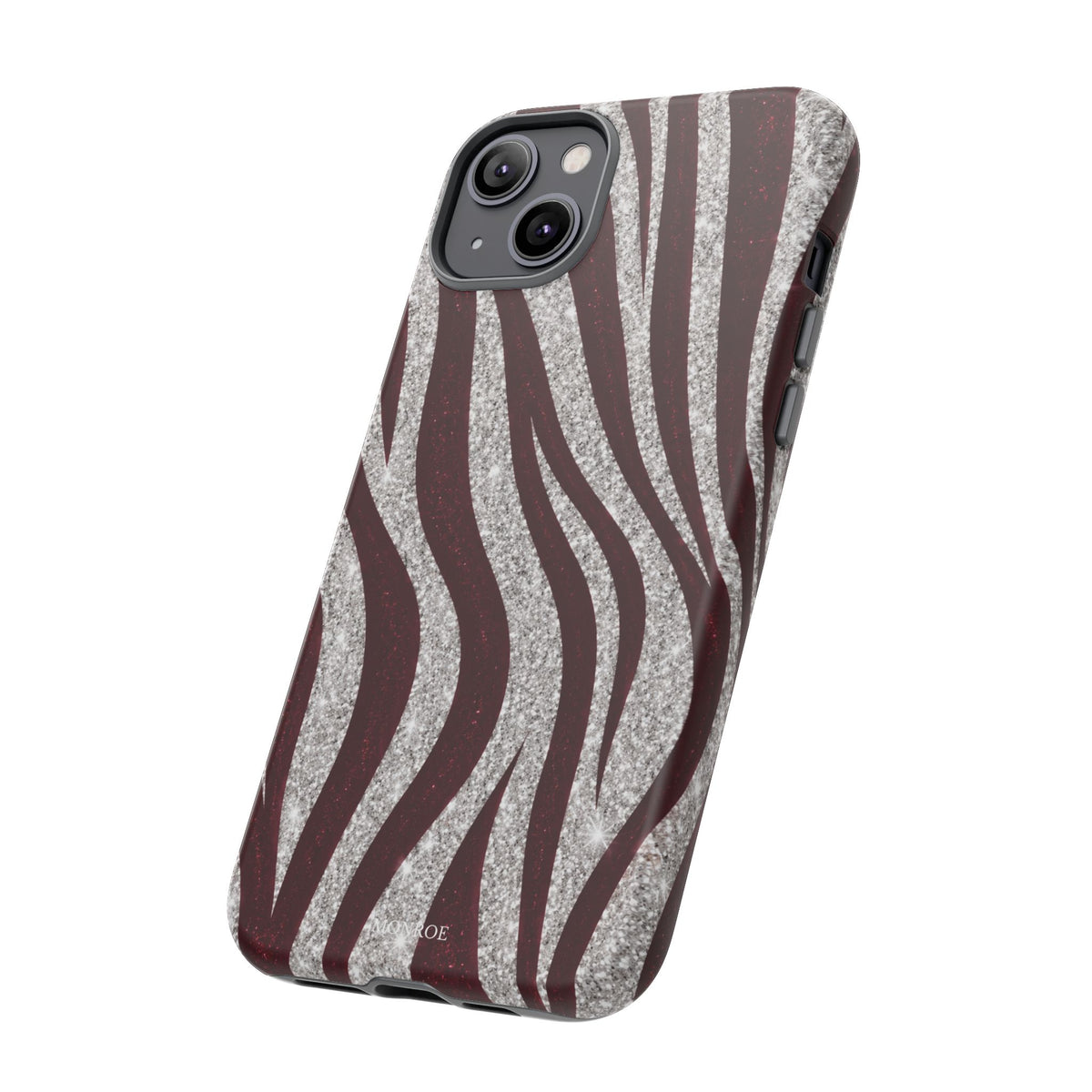 Burgundy Zebra Glitter Tough Case