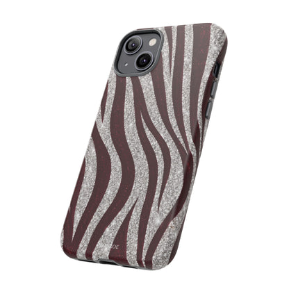 Burgundy Zebra Glitter Tough Case