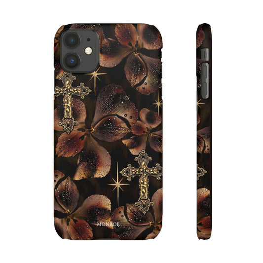 Brown Floral Cross Case