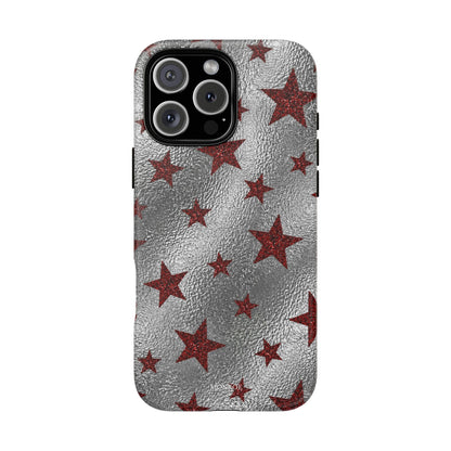 Silver Red Starry Tough Case