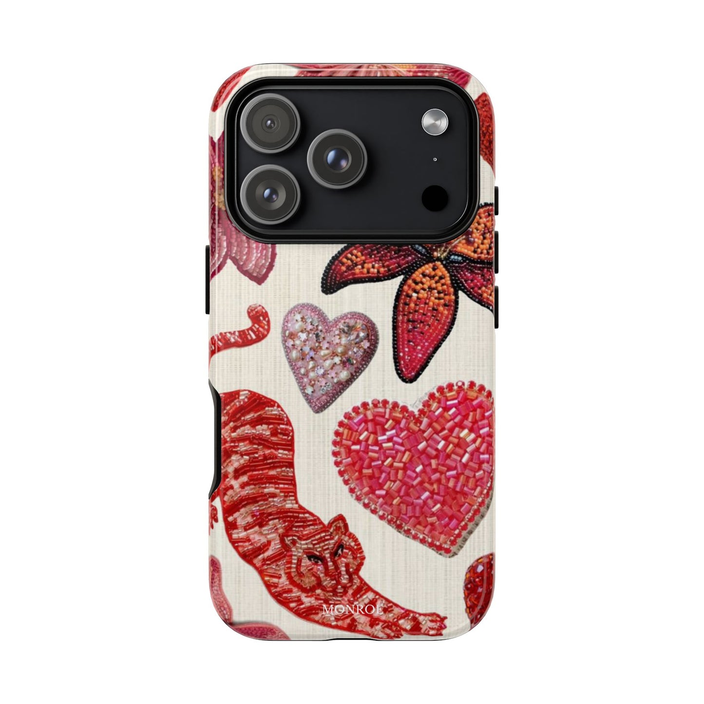 Floral & Heart Pattern Tough Case