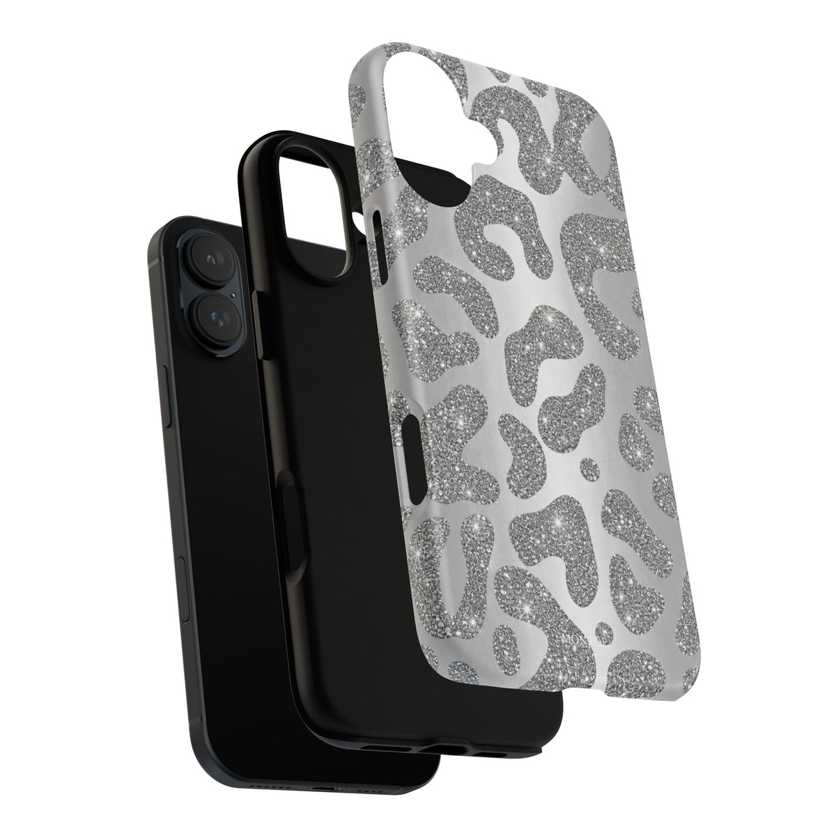 Silver Glitter Leopard Tough Case
