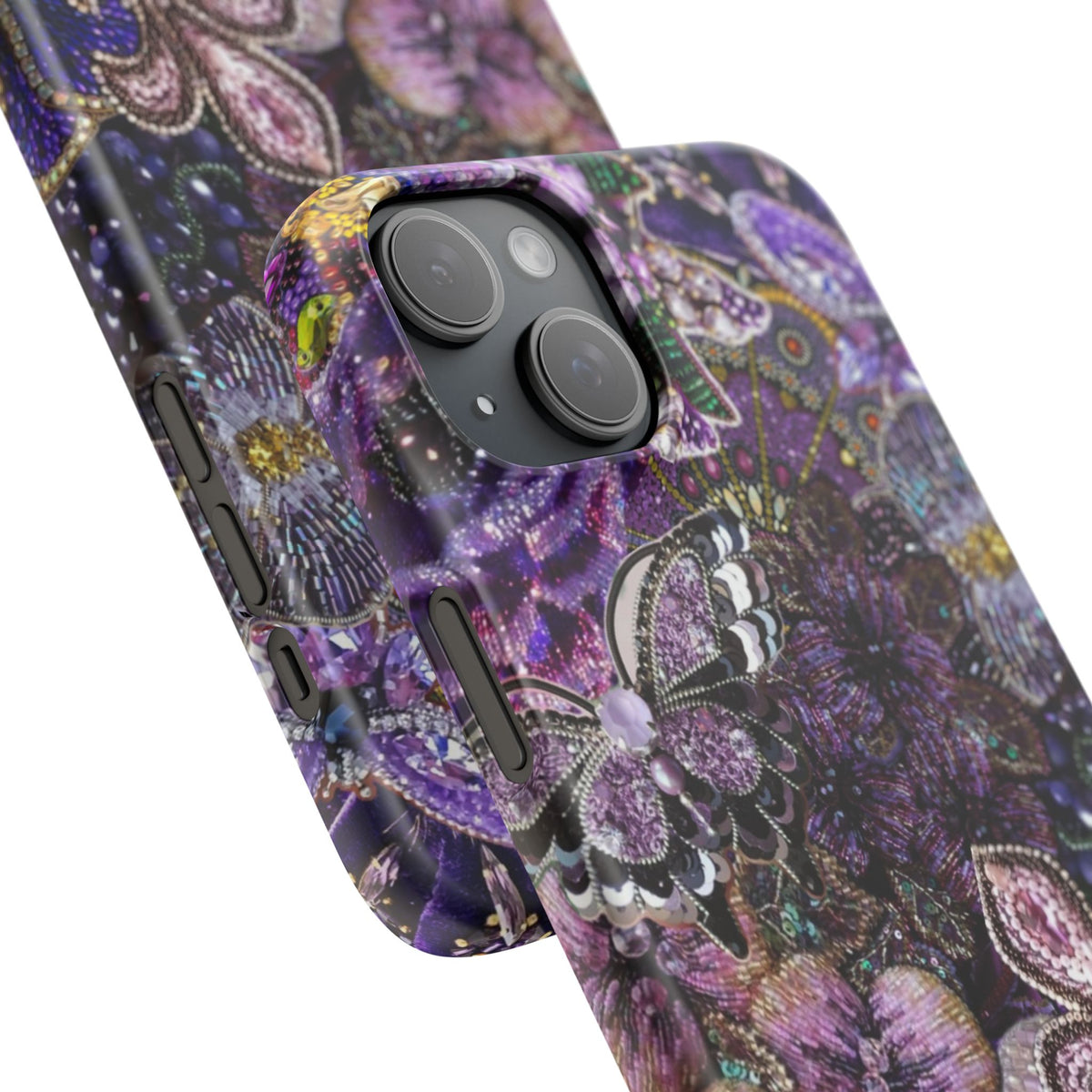Purple Floral Butterfly Case