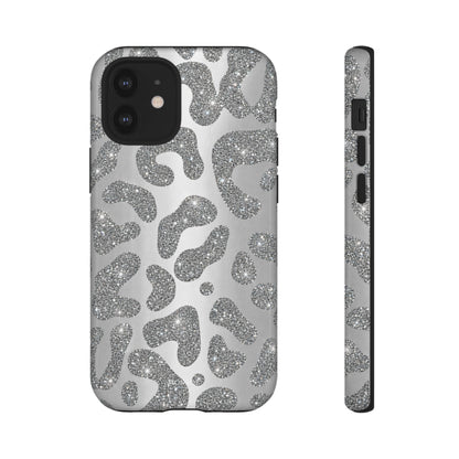 Silver Glitter Leopard Tough Case