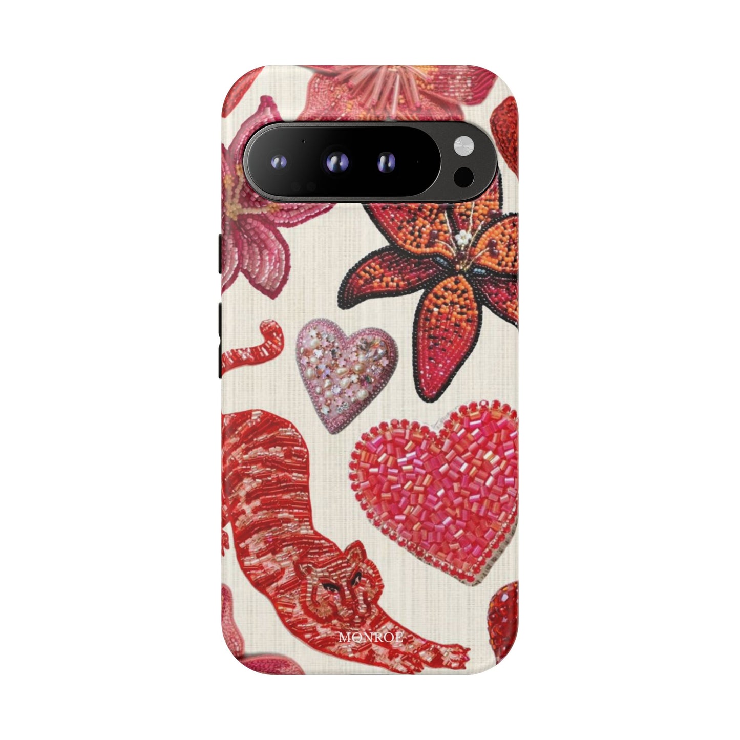 Floral & Heart Pattern Tough Case