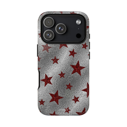 Silver Red Starry Tough Case