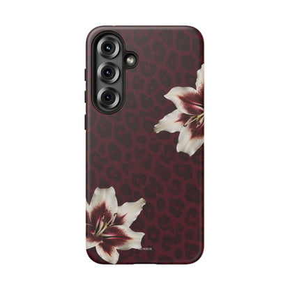 Burgundy Lily Leopard Tough Case