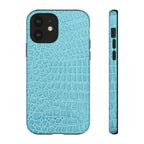 Croc Embossed Turquoise Phone Case