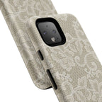 White Lace Pattern Tough Phone Case
