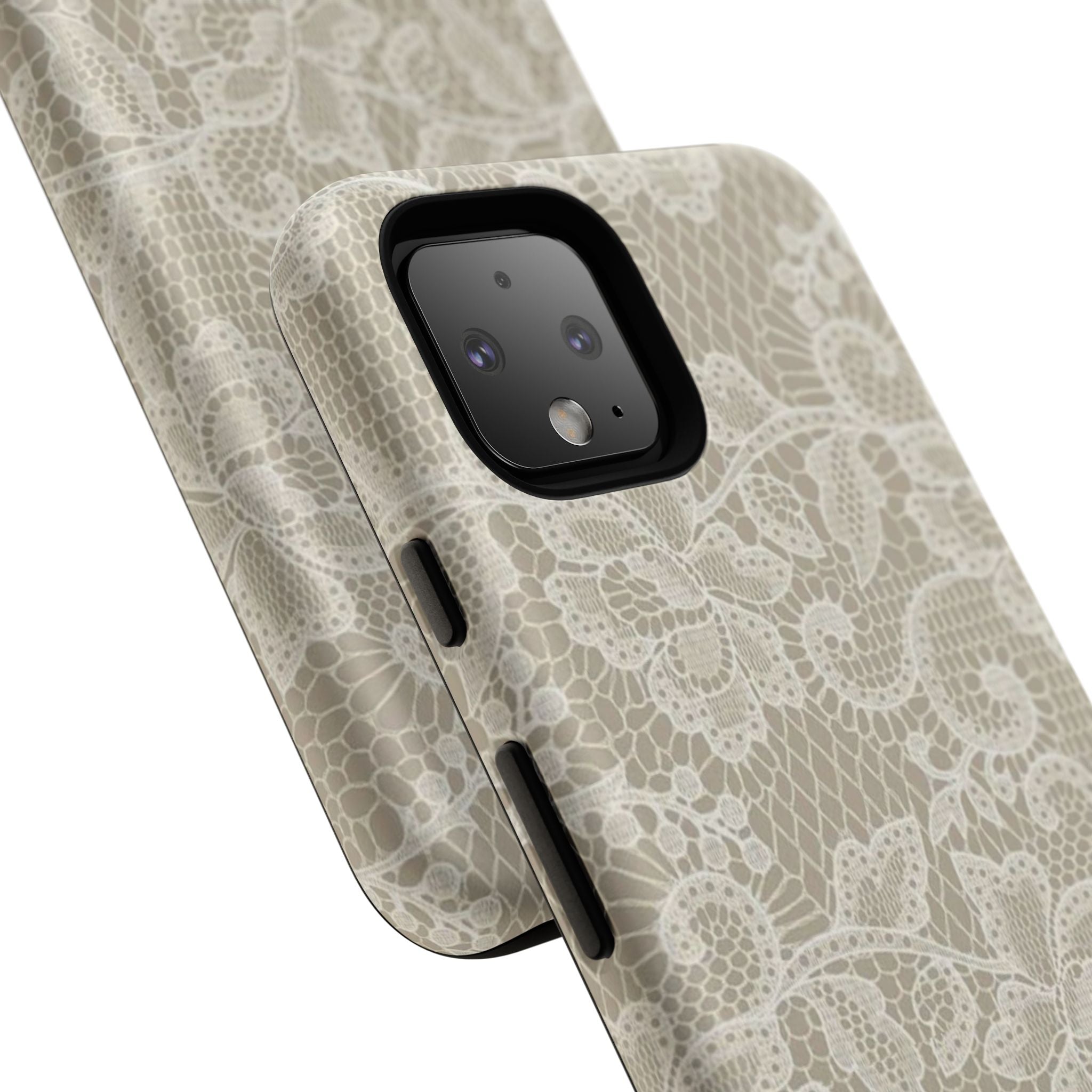White Lace Pattern Tough Phone Case