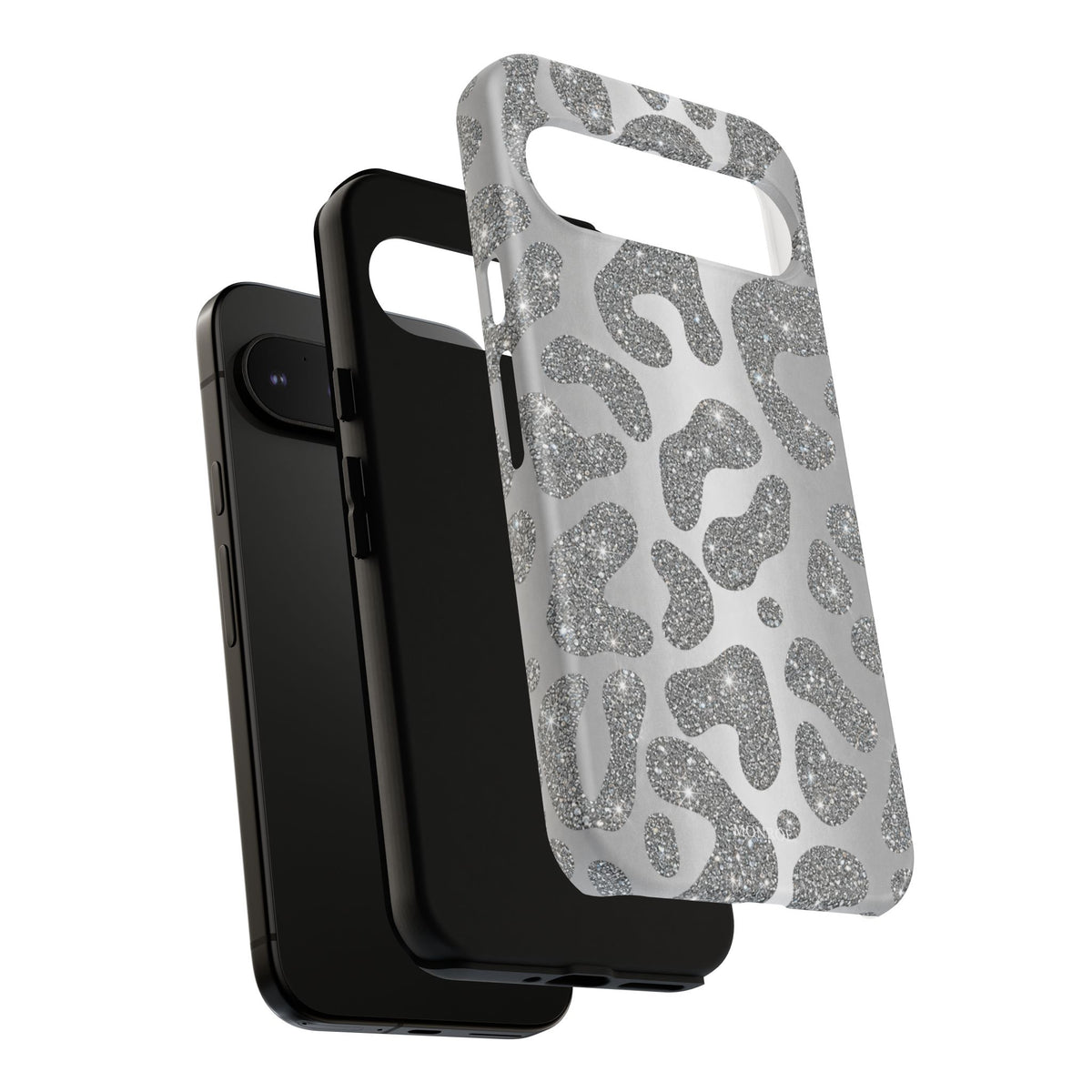 Silver Glitter Leopard Tough Case