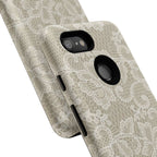 White Lace Pattern Tough Phone Case