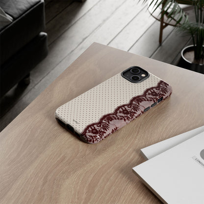 Burgundy Lace Edge Tough Case