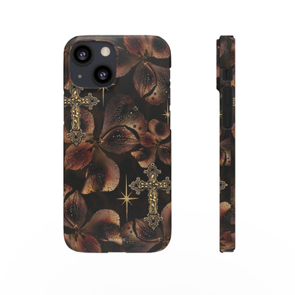 Brown Floral Cross Case