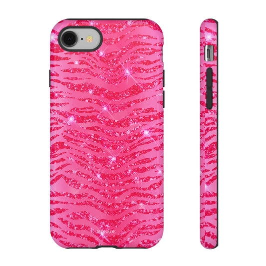 Pink Glitter Zebra Tough Case
