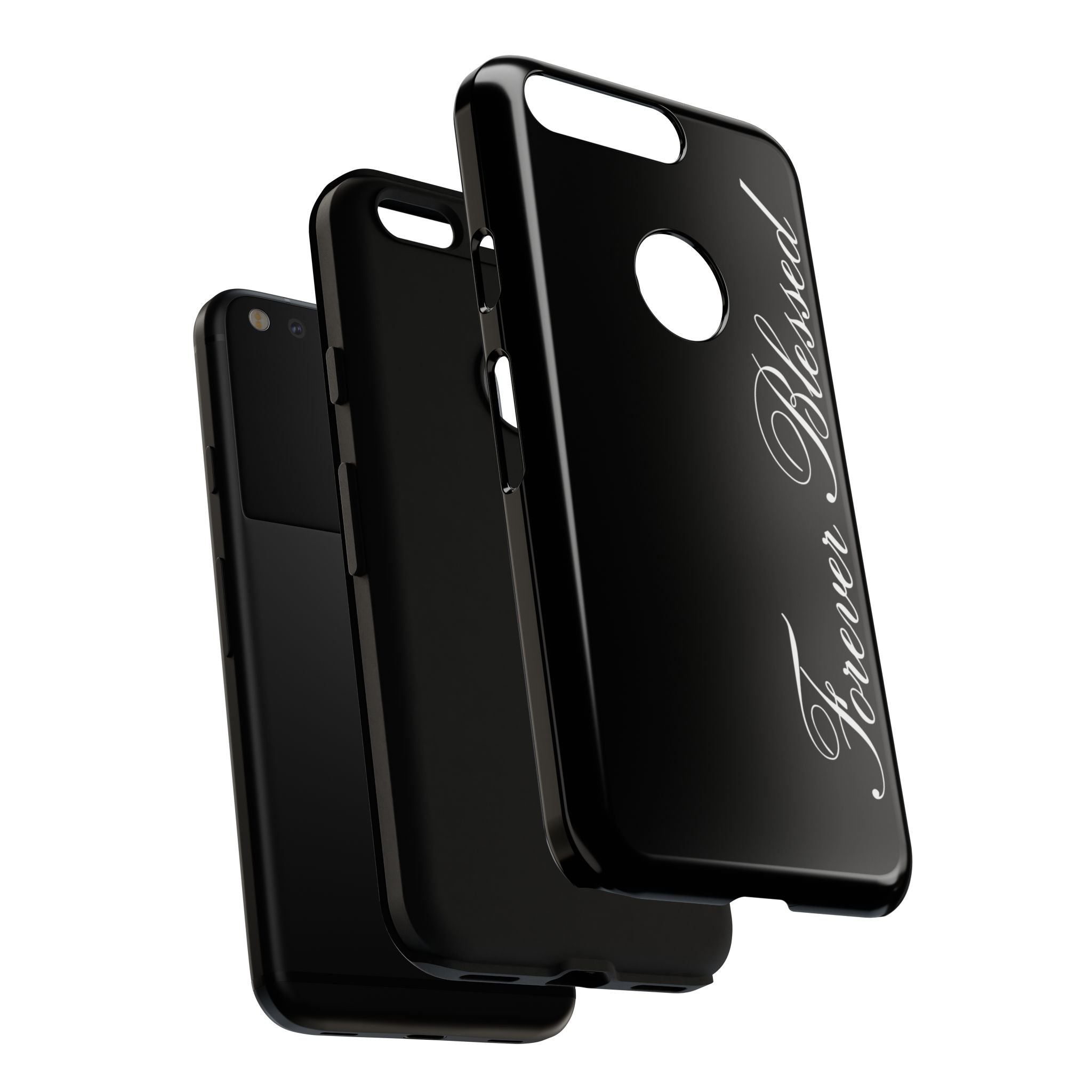 "Forever Blessed" Black Phone Cover