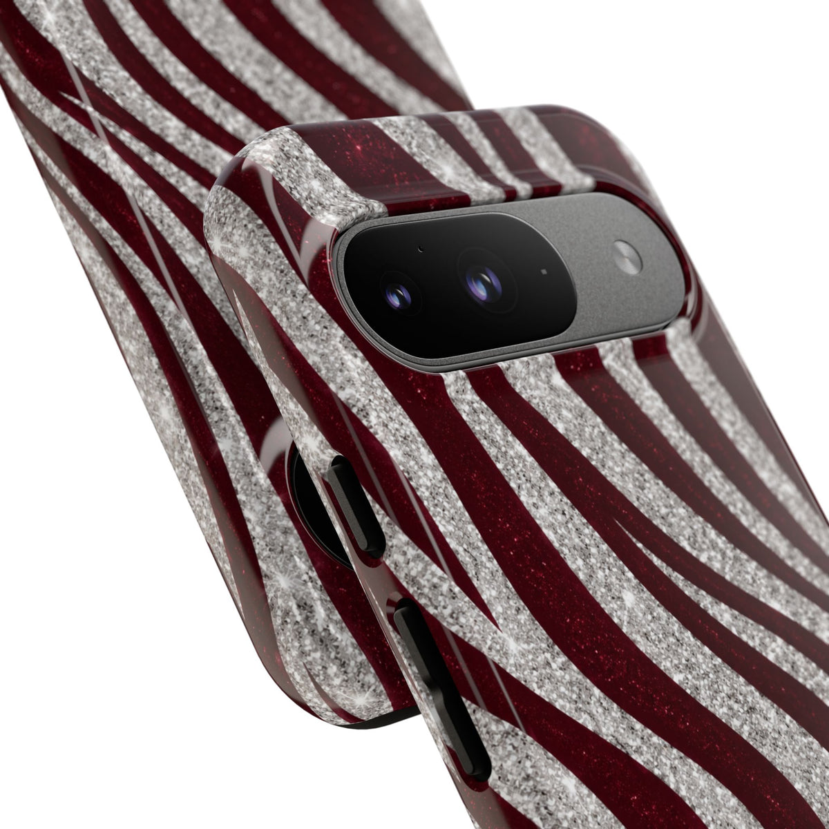 Burgundy Zebra Glitter Tough Case