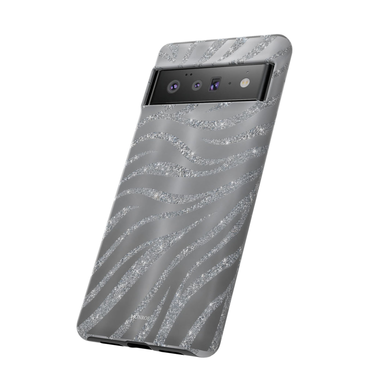 Silver Glitter Zebra Tough Case