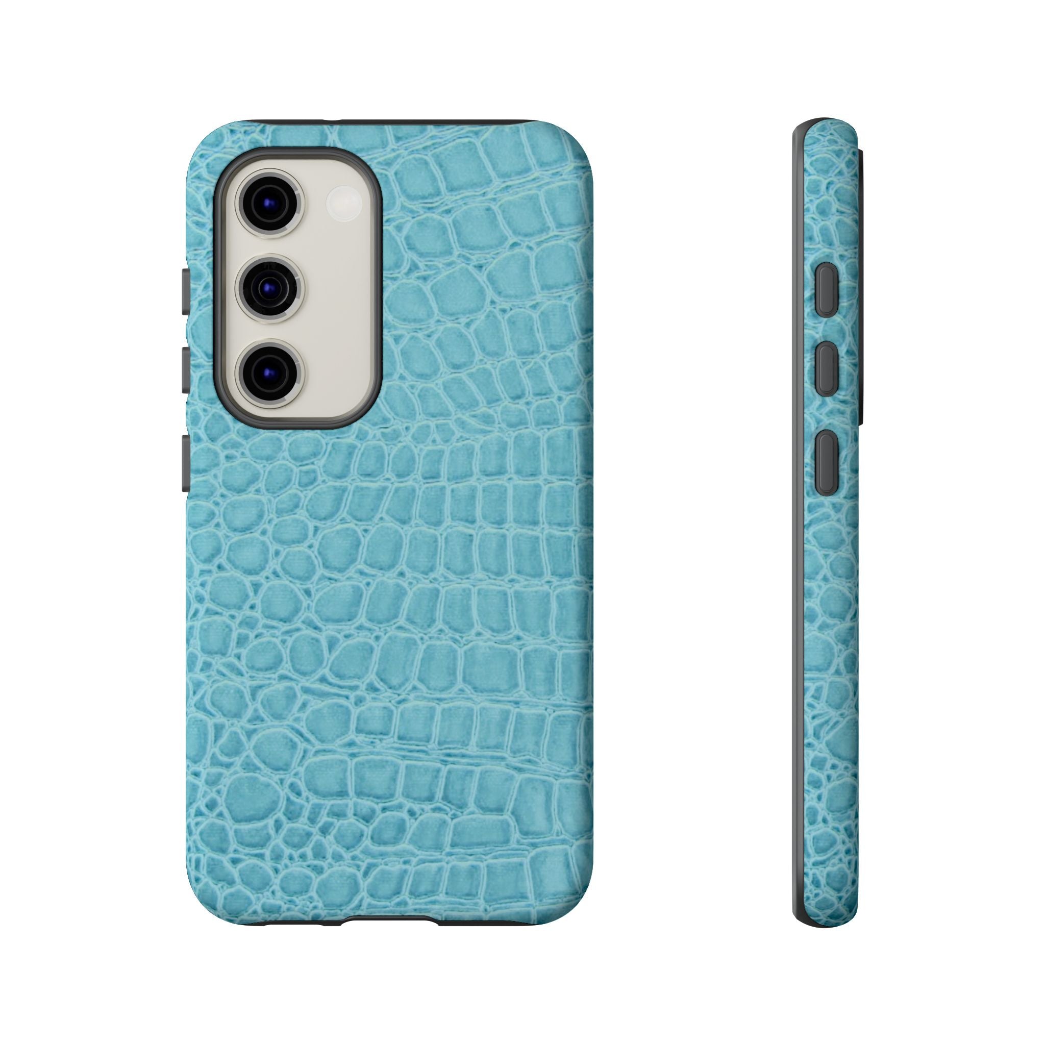Croc Embossed Turquoise Phone Case
