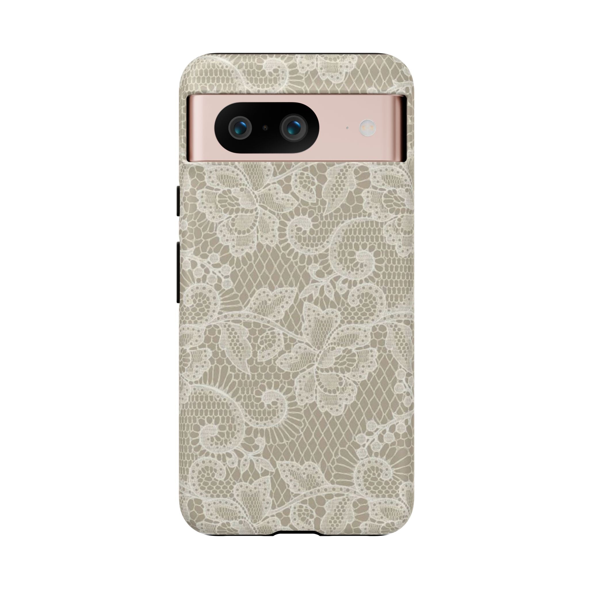 White Lace Pattern Tough Phone Case