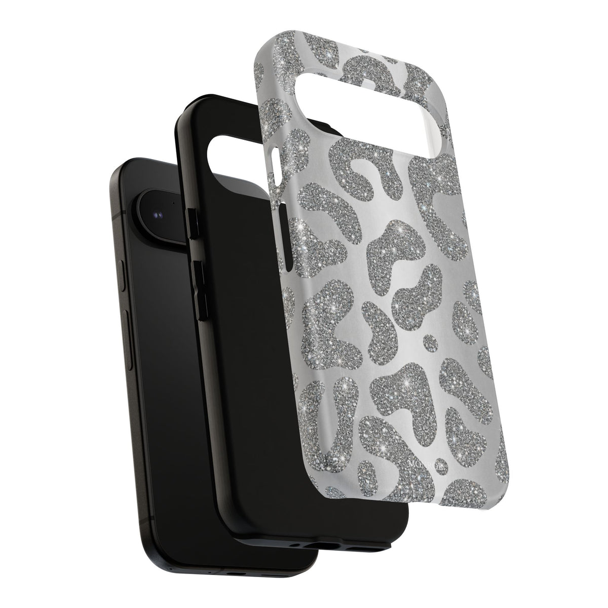 Silver Glitter Leopard Tough Case