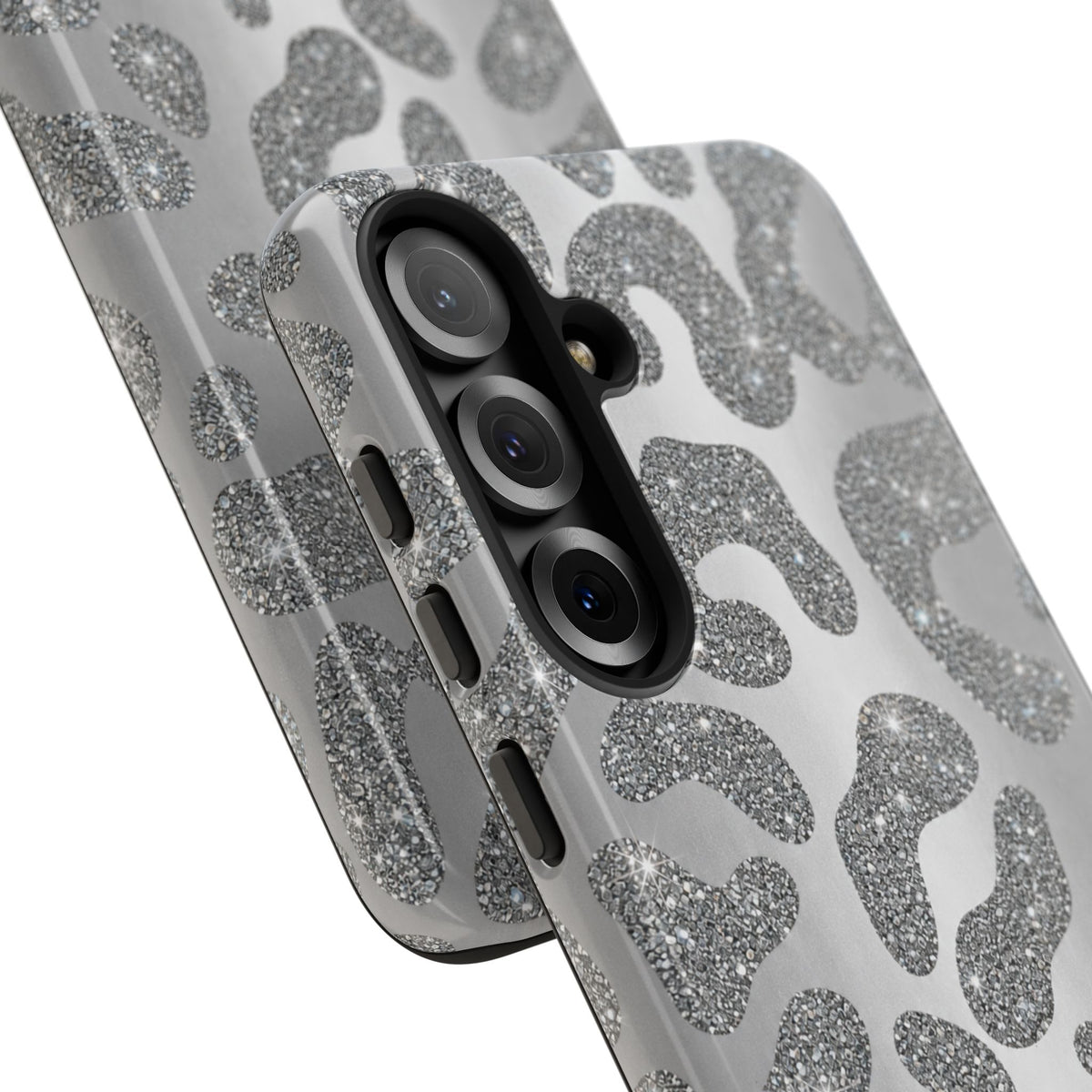 Silver Glitter Leopard Tough Case