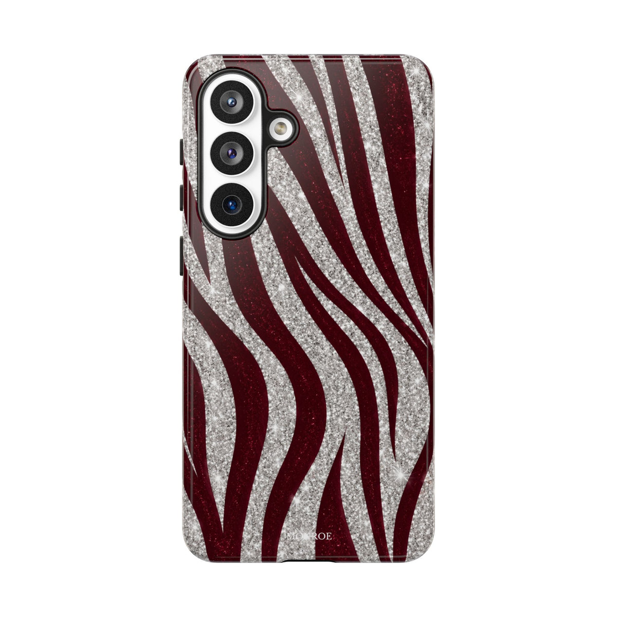 Burgundy Zebra Glitter Tough Case