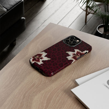 Burgundy Lily Leopard Tough Case