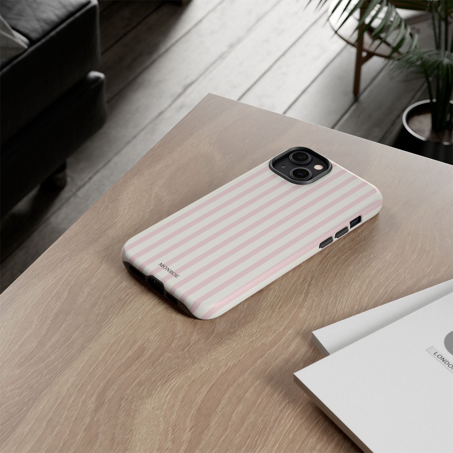 Light Pink Stripe Tough Phone Case