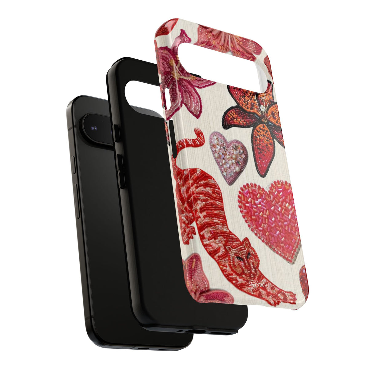 Floral & Heart Pattern Tough Case