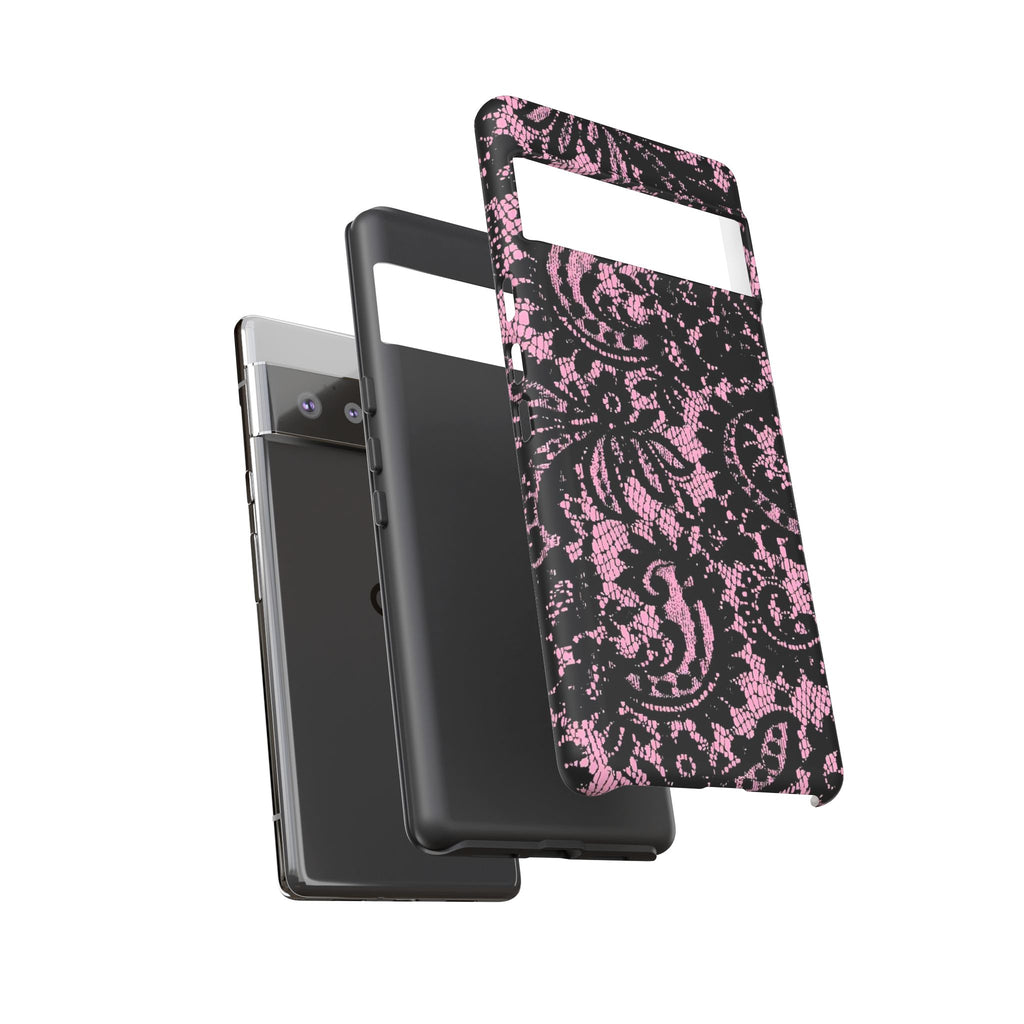 Pink Lace Pattern Tough Phone Case