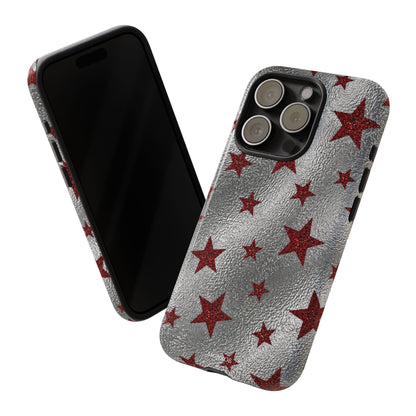 Silver Red Starry Tough Case