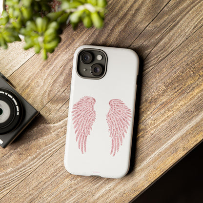 White & Pink Wings Tough Case