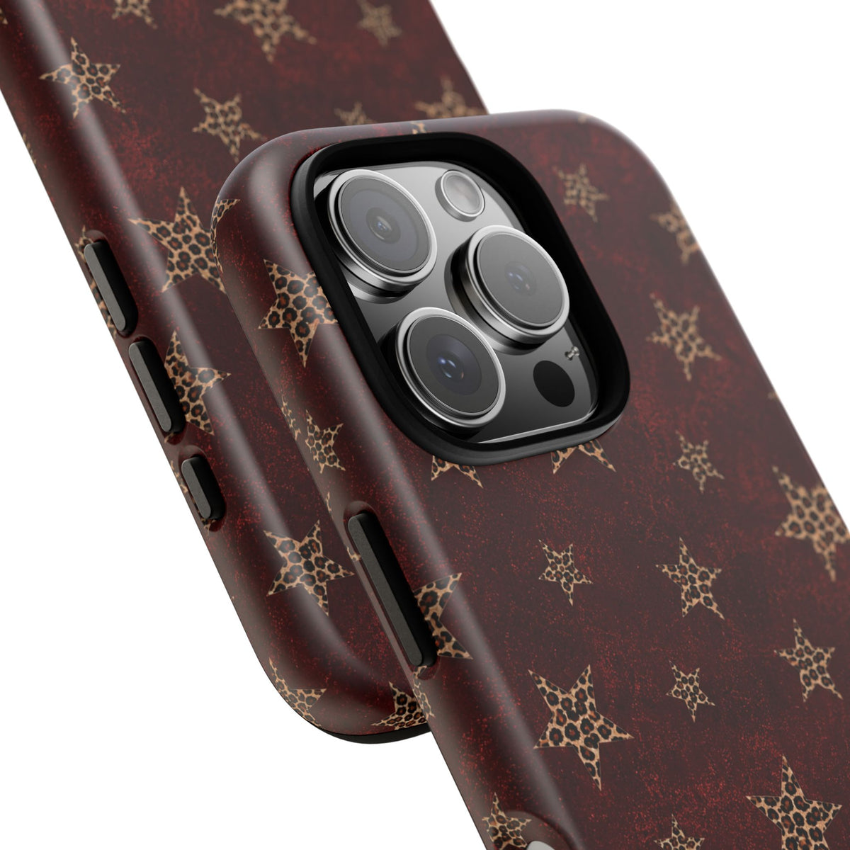 Burgundy Leopard Star Tough Case
