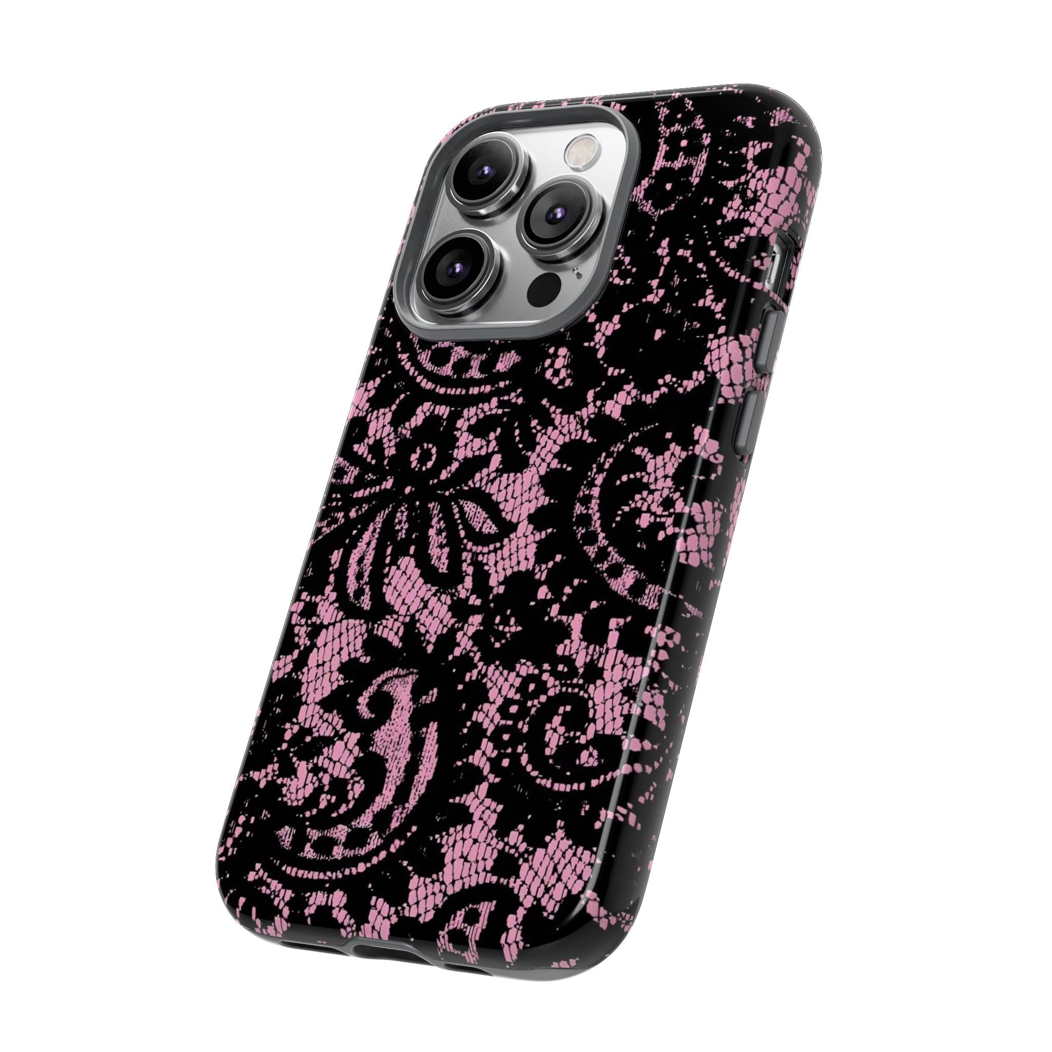 Pink Lace Pattern Tough Phone Case