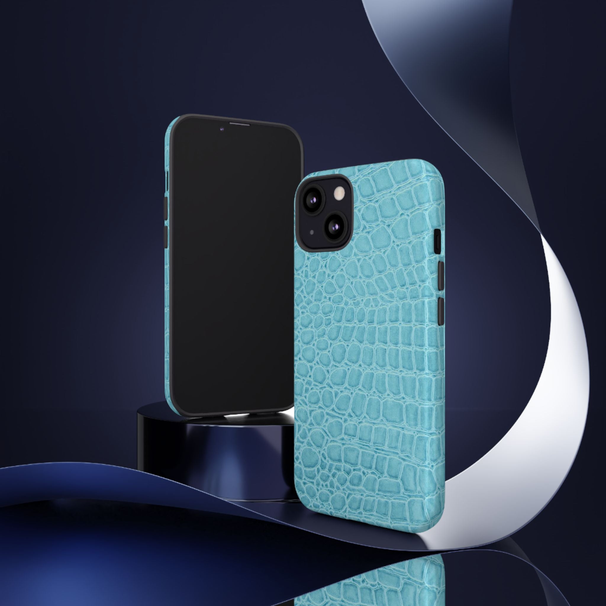 Croc Embossed Turquoise Phone Case