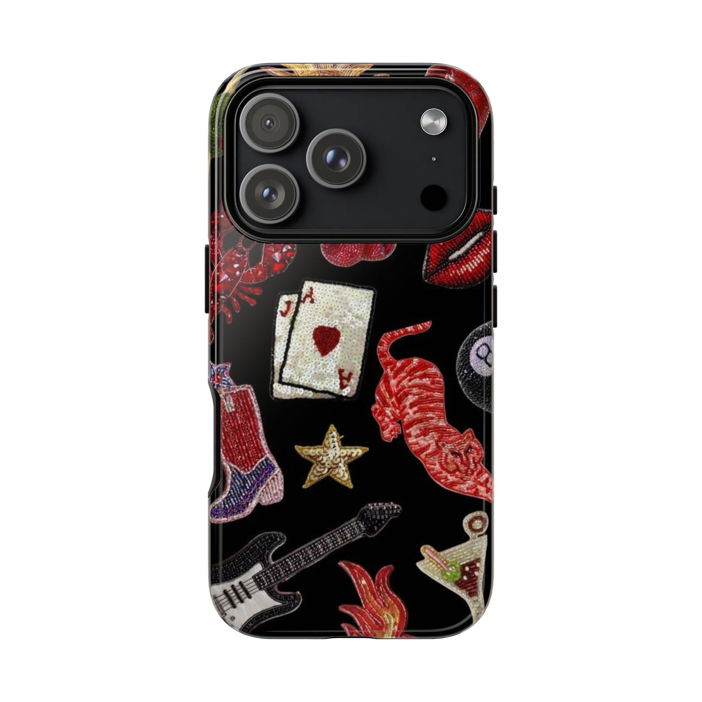 Retro Patch Motif Tough Case