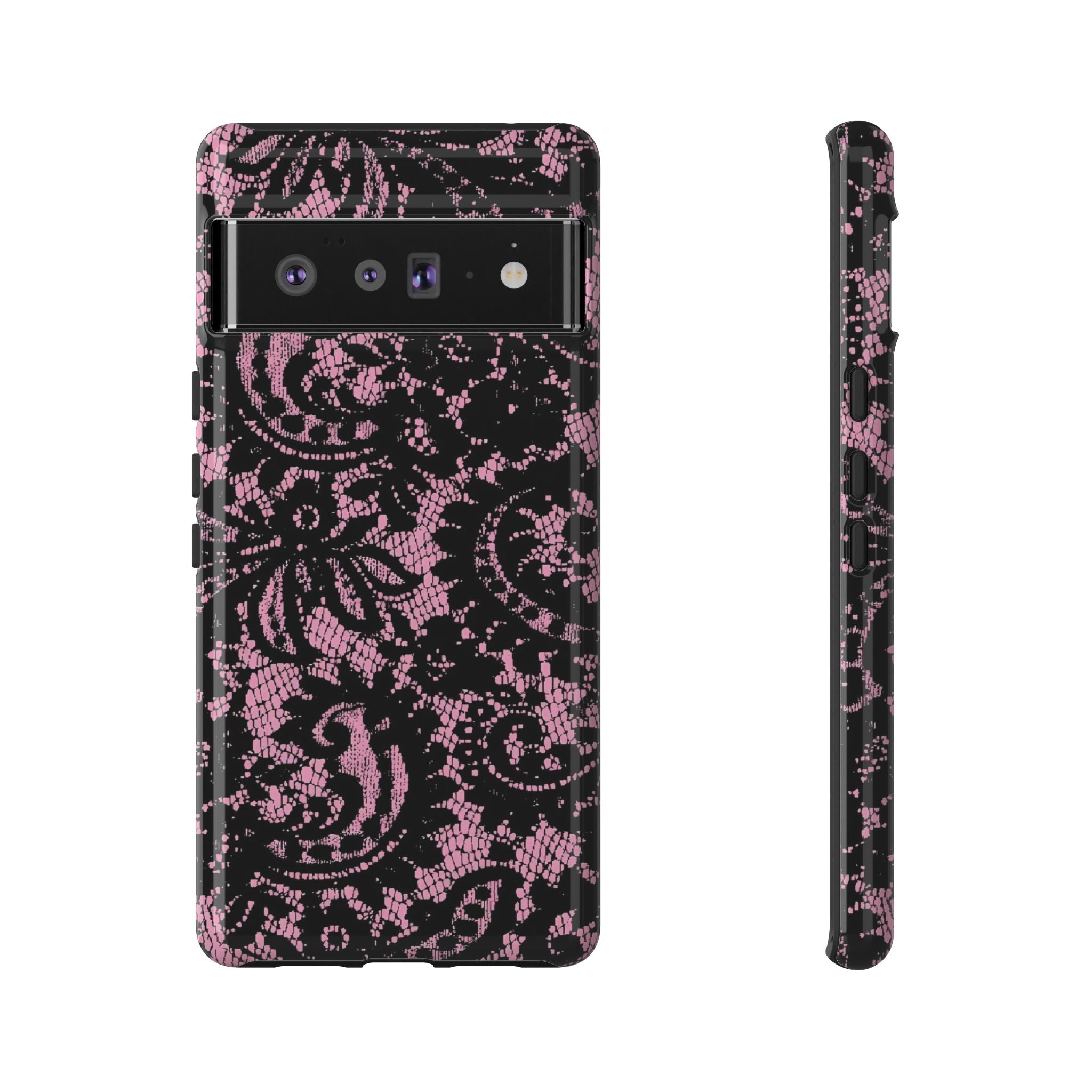 Pink Lace Pattern Tough Phone Case