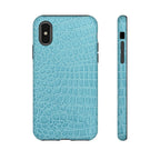 Croc Embossed Turquoise Phone Case