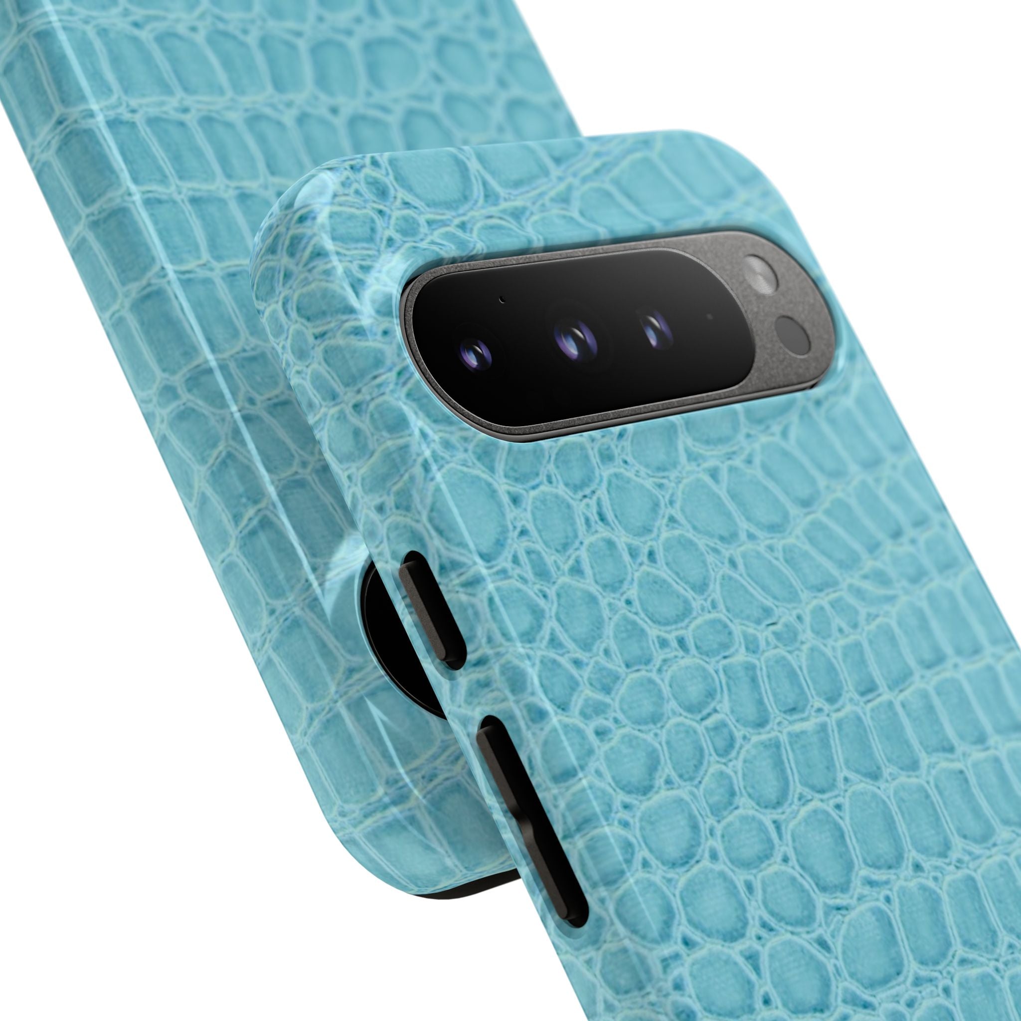 Croc Embossed Turquoise Phone Case
