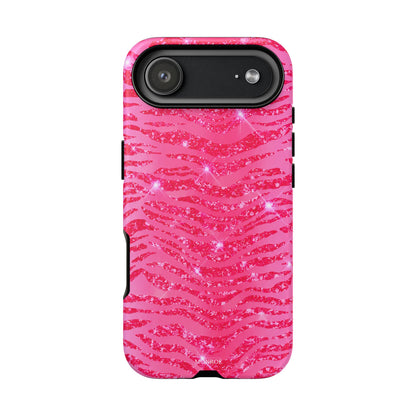 Pink Glitter Zebra Tough Case