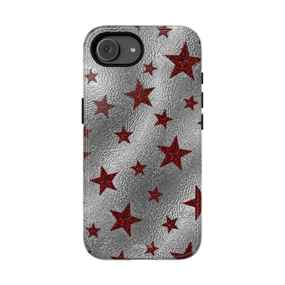 Silver Red Starry Tough Case