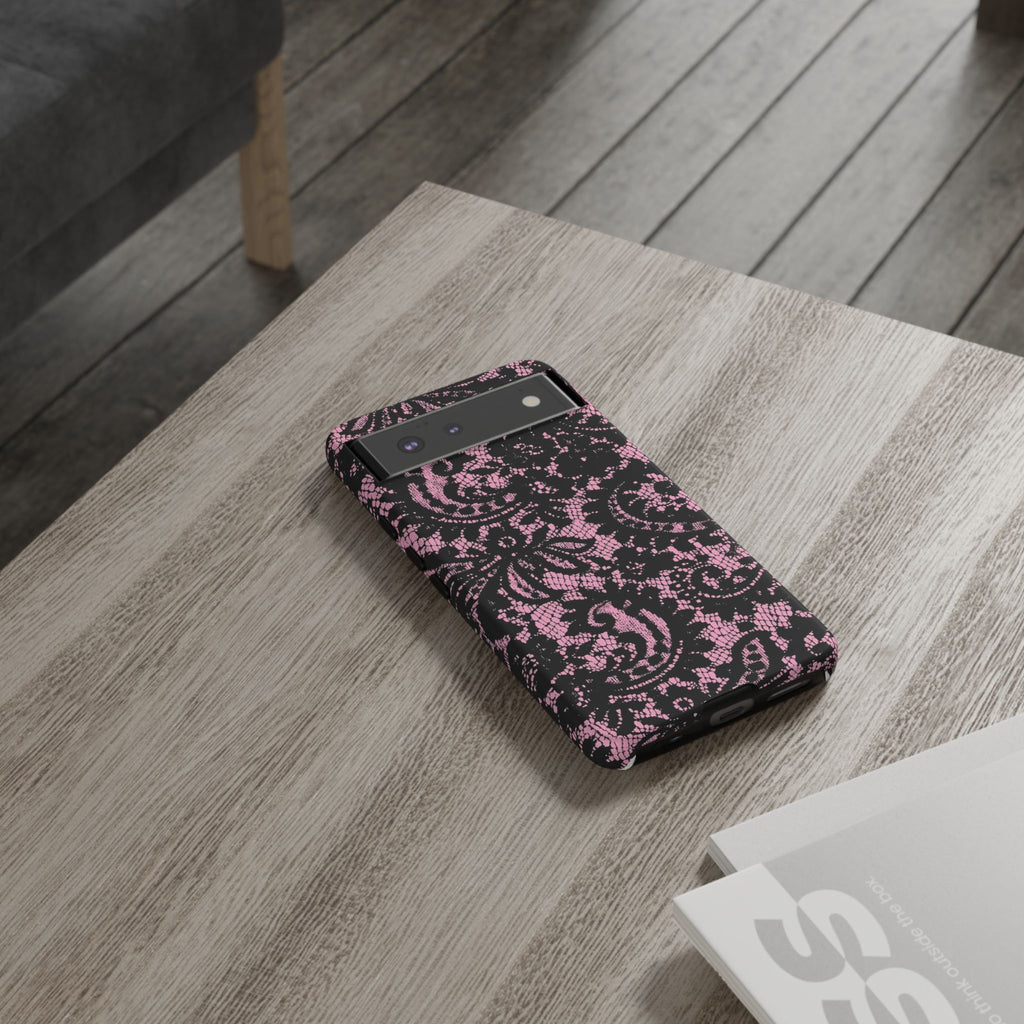 Pink Lace Pattern Tough Phone Case