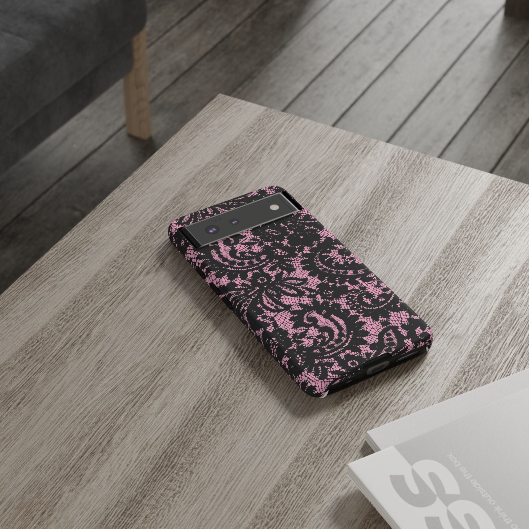 Pink Lace Pattern Tough Phone Case