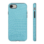 Croc Embossed Turquoise Phone Case
