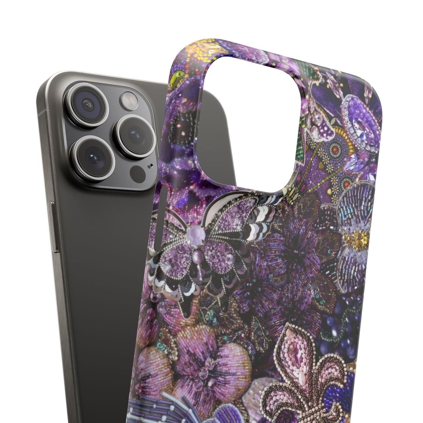 Purple Floral Butterfly Case