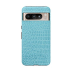 Croc Embossed Turquoise Phone Case